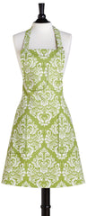 Green & Cream Damask Chef's Apron