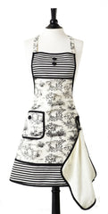 French Toile Gigi Apron with Terry Towel