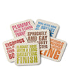 Letterpress Wine Tasting Coaster Set Letterpress Wine Tasting Coaster Set